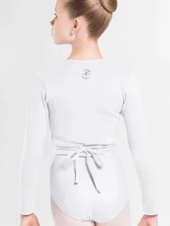 Wearmoi hvid slå om overdel piger ballet/gymnastik