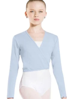 Wearmoi lyseblå slå om overdel børn ballet/gymnastik