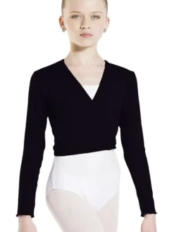 Wearmoi sort slå om overdel børn ballet/gymnastik